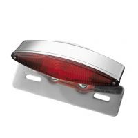 Highway Hawk Koncové světlo na motorku TECH GLIDE s držákem SPZ, E-mark, chrom (1ks)